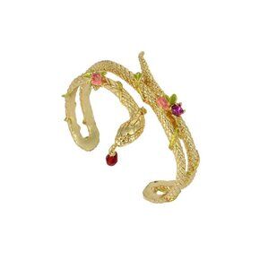 Les Nereides Snake And Roses Bangle Bracelet